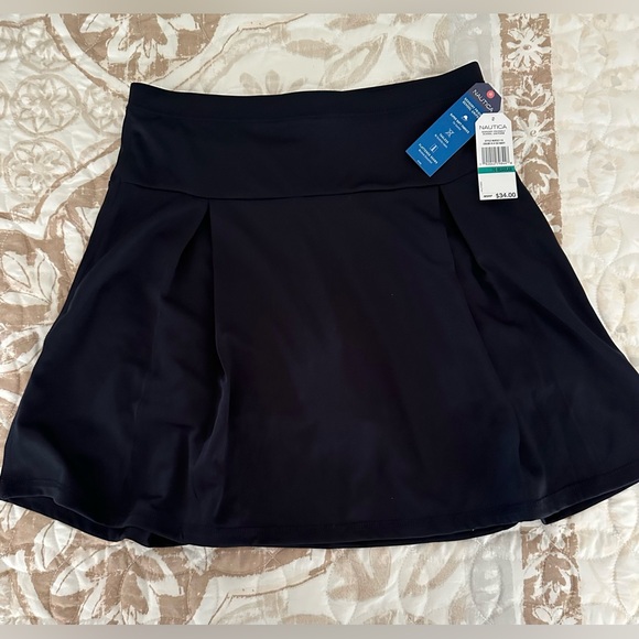 Nautica Sensory Friendly School Uniform Pleated Scooter Skort Navy Girls NWT - Picture 3 of 7